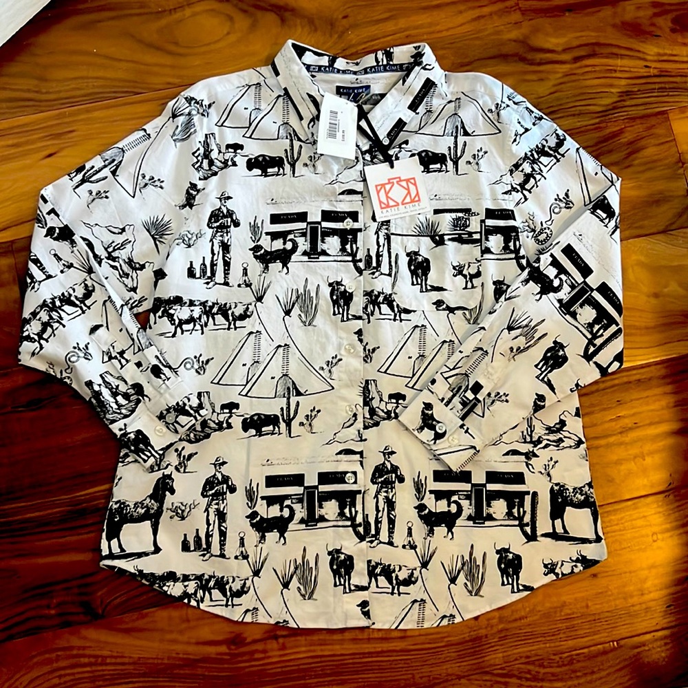 NWT Katie Kime Marfa Button Up Size XL